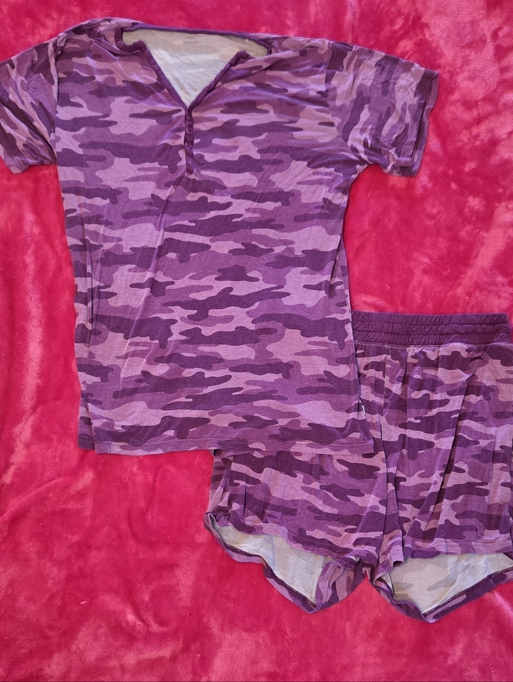 Little Sleepies Womens Berry Camo Two-Piece Lounge Set